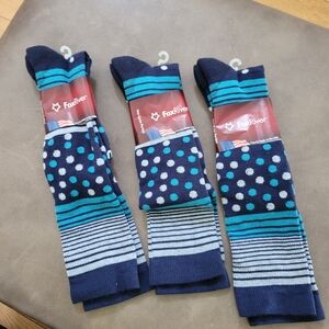 3 pairs Duluth Trading Fox River Wool Tall Hiking Socks Blue womens 9-12 Large L